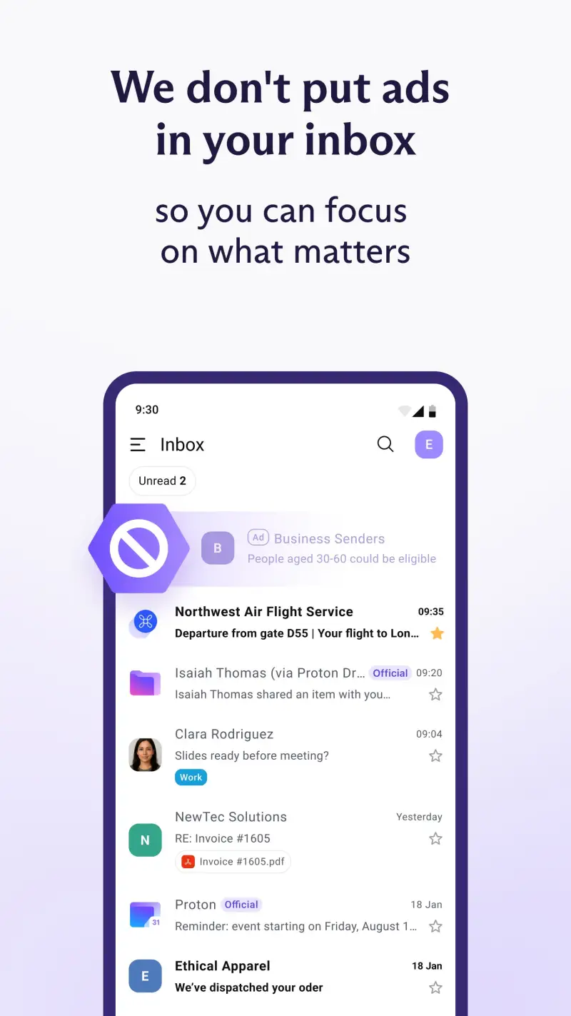 Proton Mail: Encrypted Email screenshot