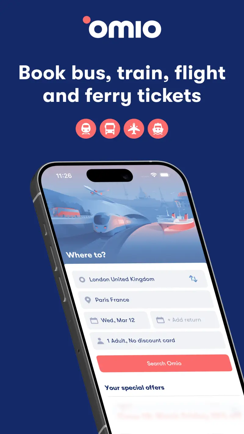 Omio: Book Train, Bus, Flights screenshot