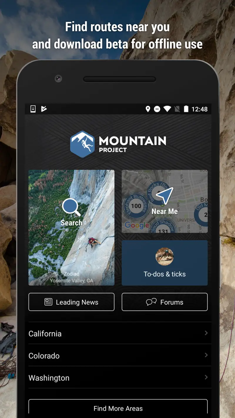Mountain Project screenshot