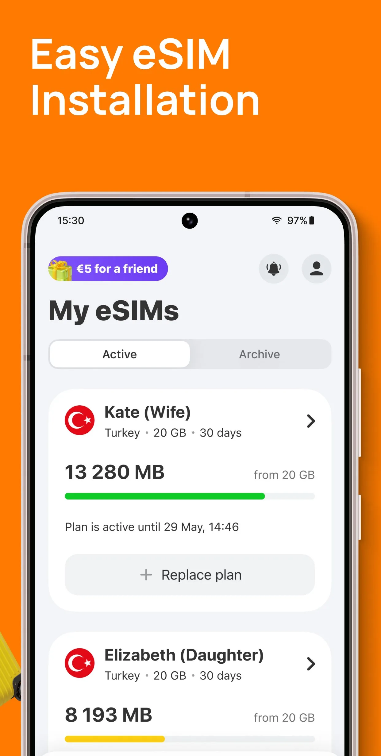 Yesim: eSIM & Mobile Data screenshot