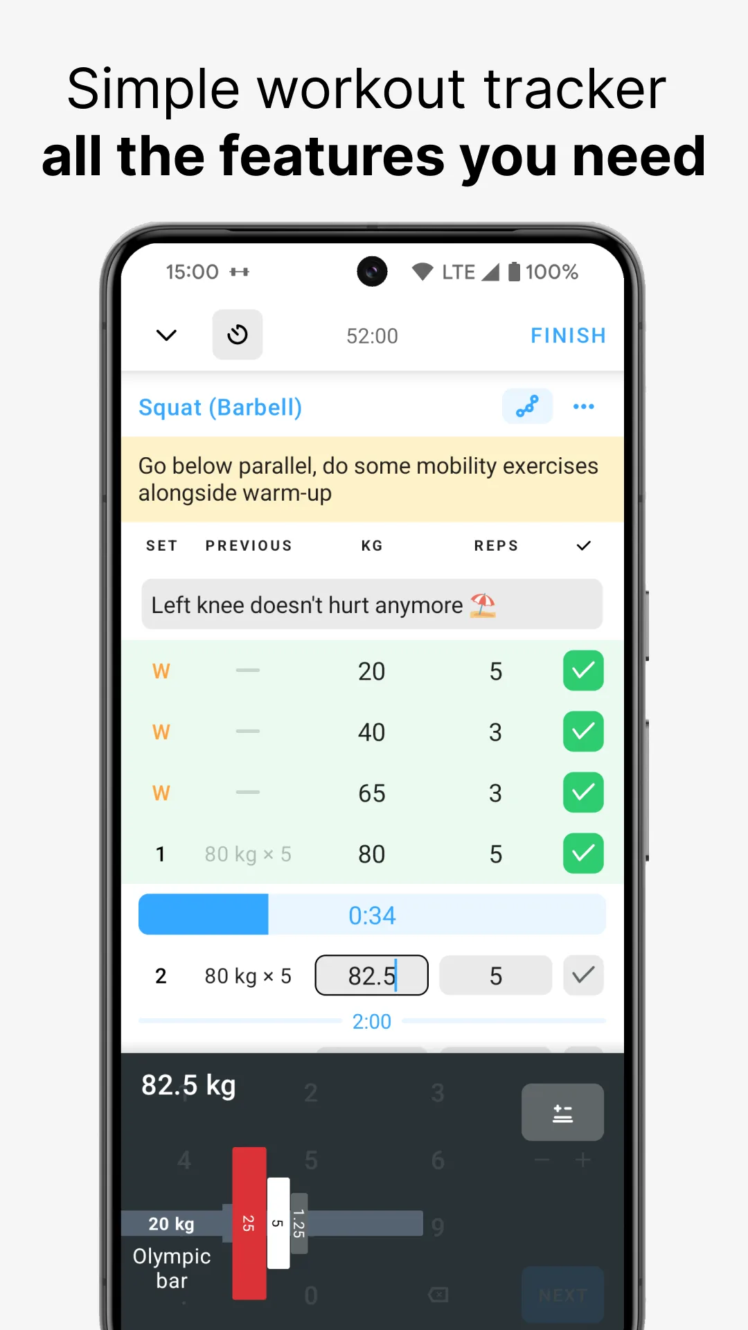 Strong Workout Tracker Gym Log screenshot