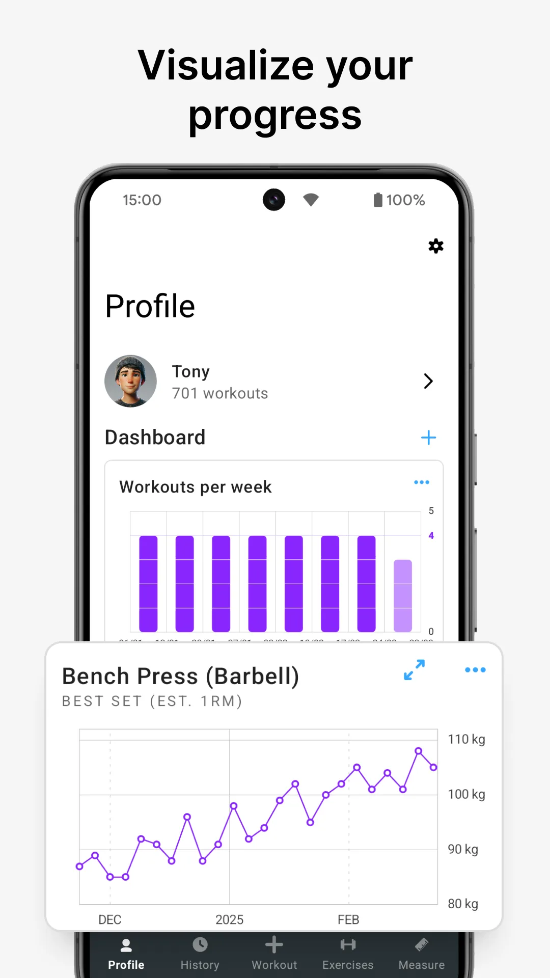Strong Workout Tracker Gym Log screenshot