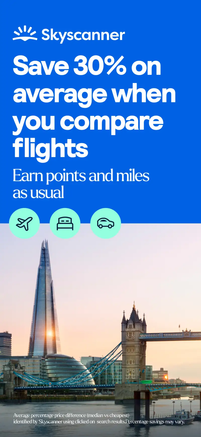 Skyscanner Flights Hotels Cars screenshot